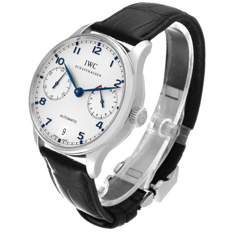 iwc iw500107|IWC Portuguese Automatic Steel Blue Men's Watch IW500107.